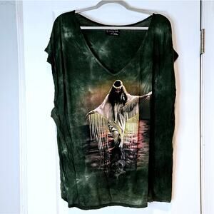 Torn By Ronny Kobo The Mountain Graphic Top Green Size M